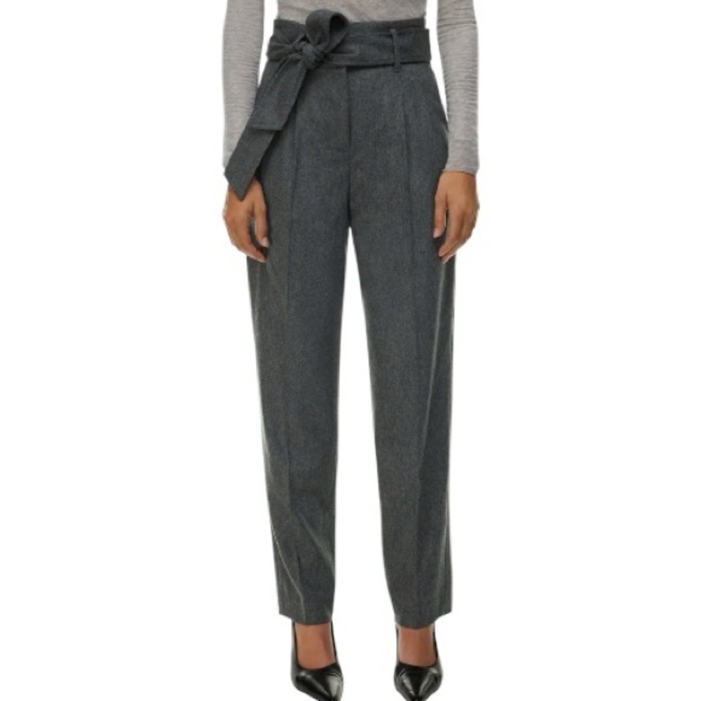 Aritzia Wilfred Gia Tie-Front Pants in Heathered Grey Womens Size 4